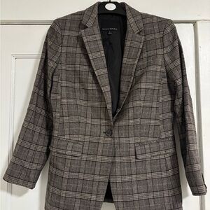 Banana Republic Women's Gray Plaid Blazer